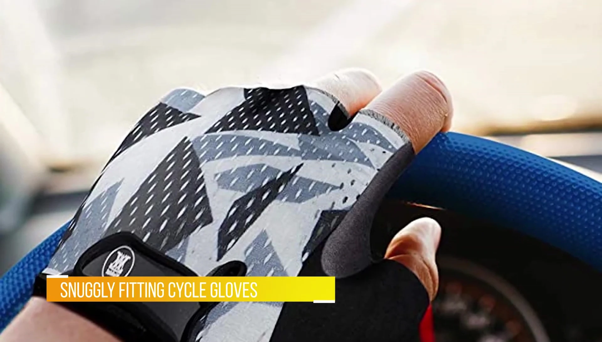 A view showcasing the fit and overall design of the mountain bike gloves.