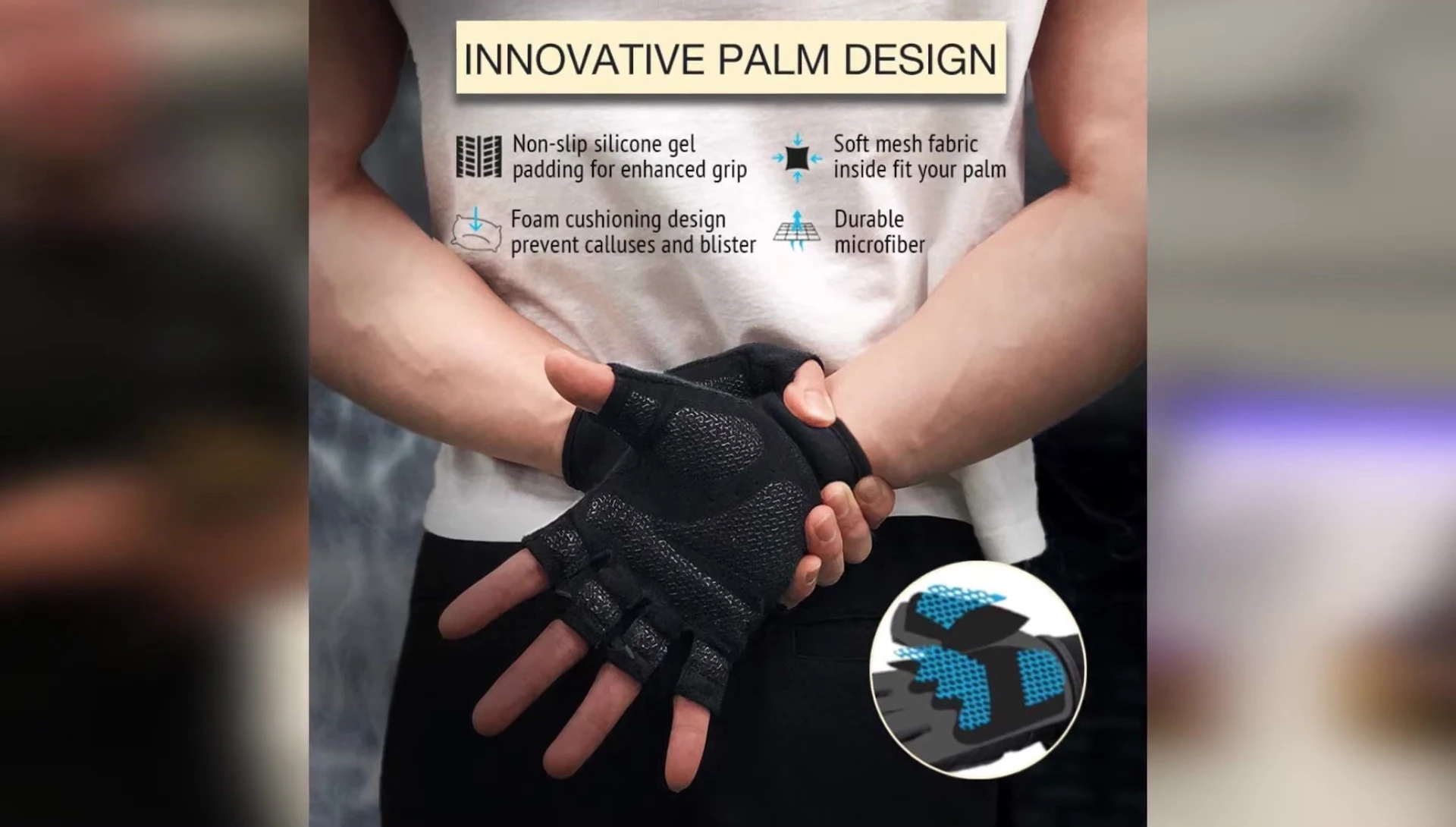 Close-up showcasing the padding of the Tersel gloves