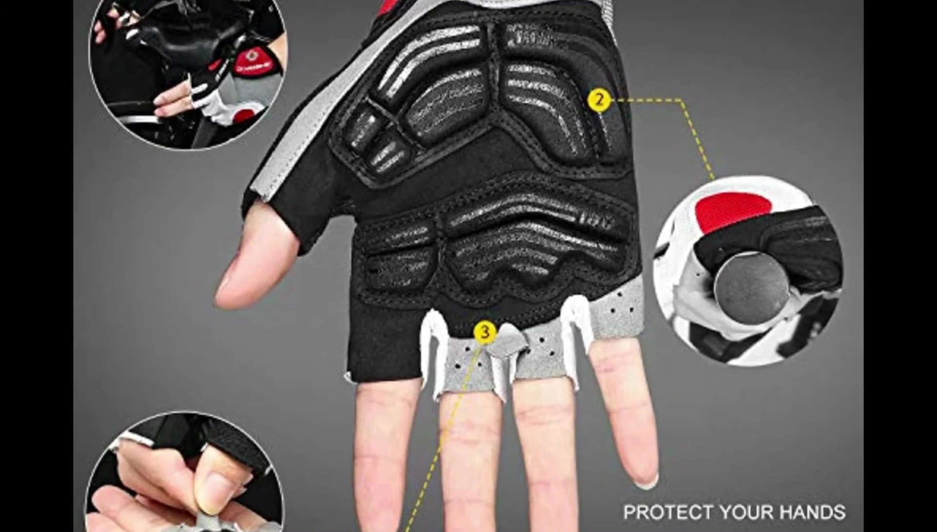 Georgic TM Cycling Shockproof Gloves displayed