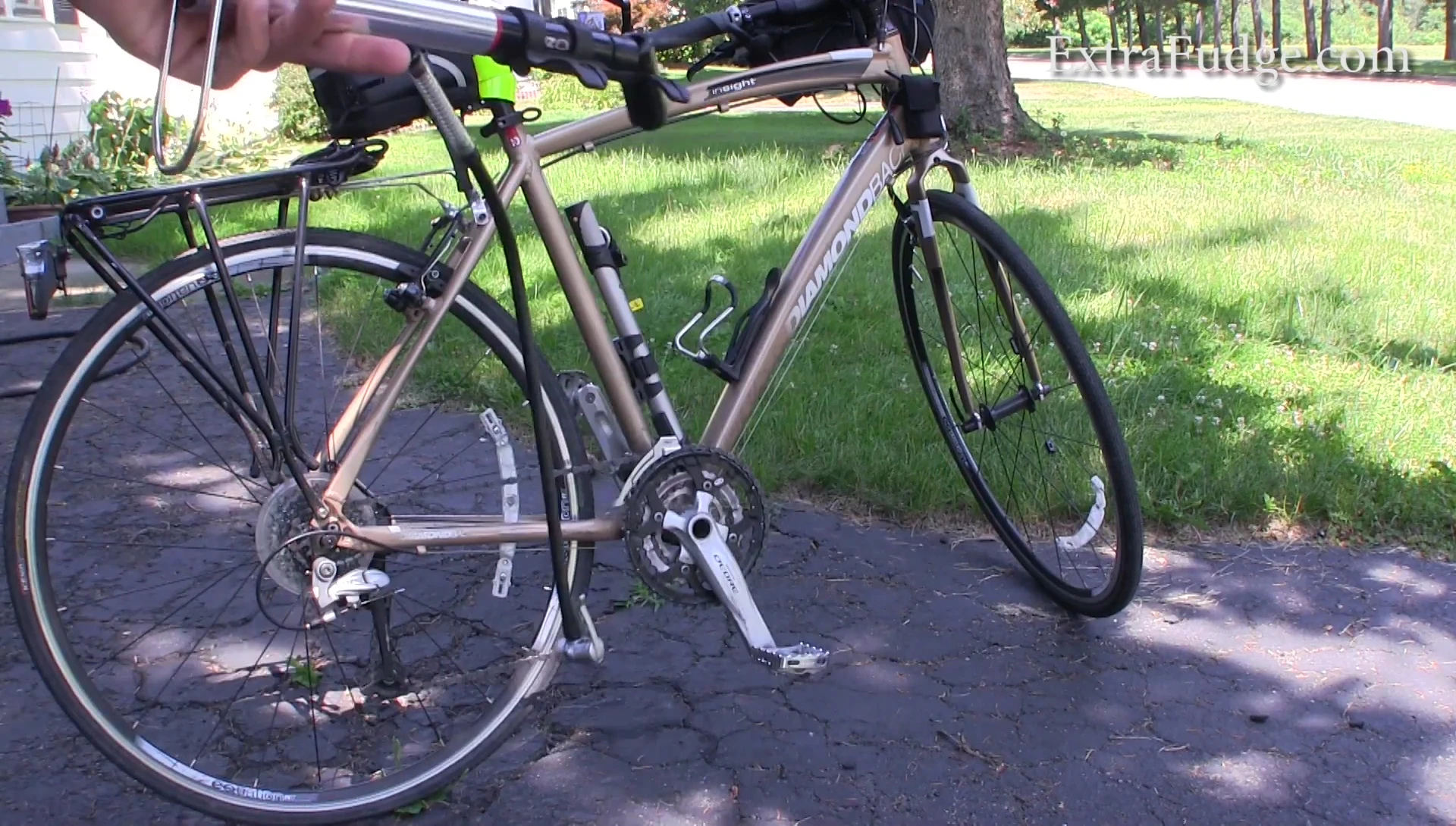 The pump's bracket intended for mounting under a bottle cage.