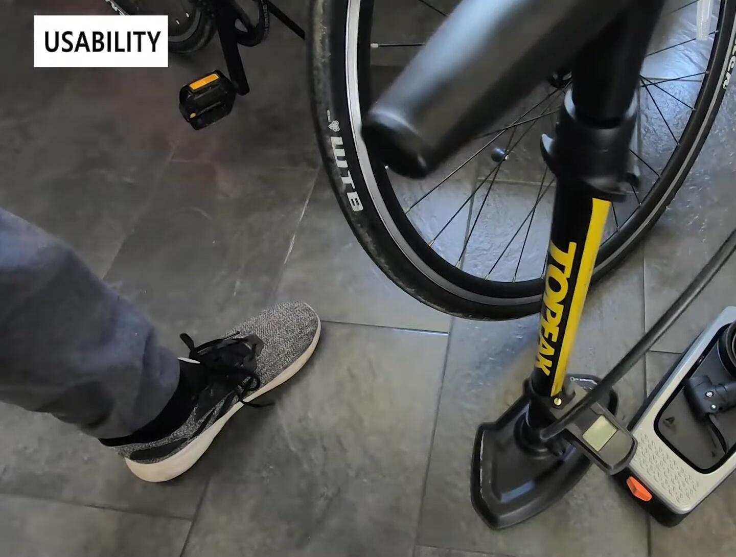Comparison with a Topeak hand pump.