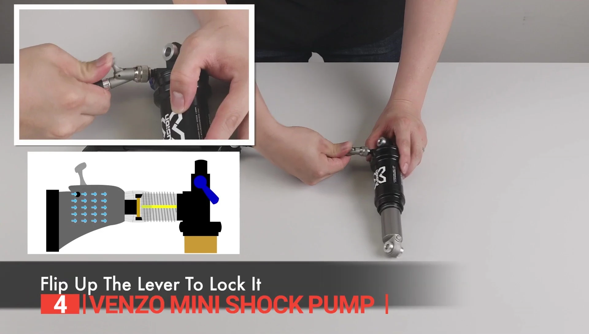 Close-up of the Venzo Mini's no-air-loss nozzle.