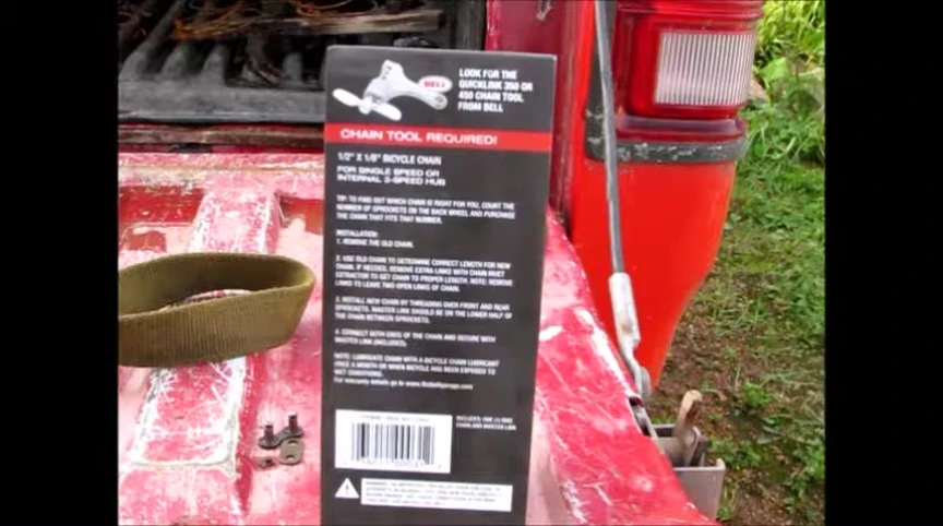 The process of measuring and cutting the chain.