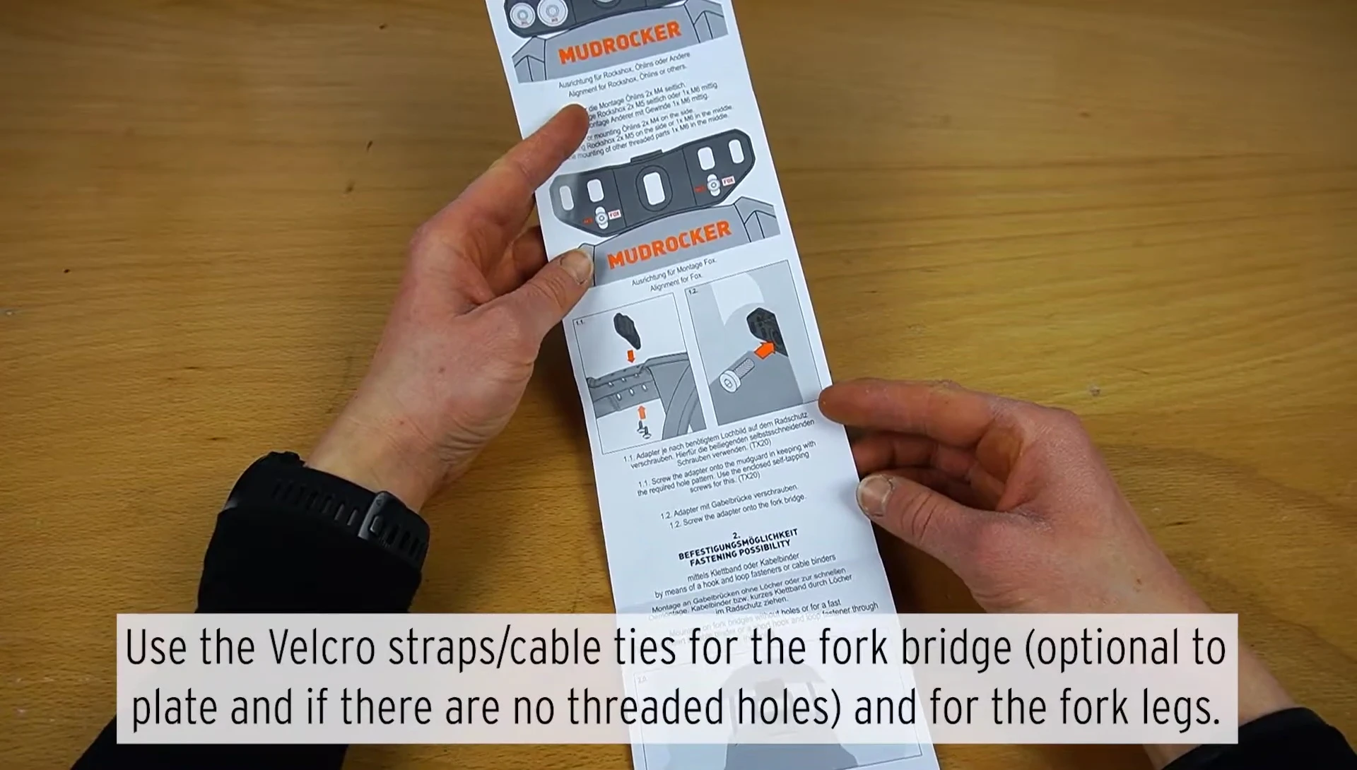 Illustration of using cable ties for attachment.