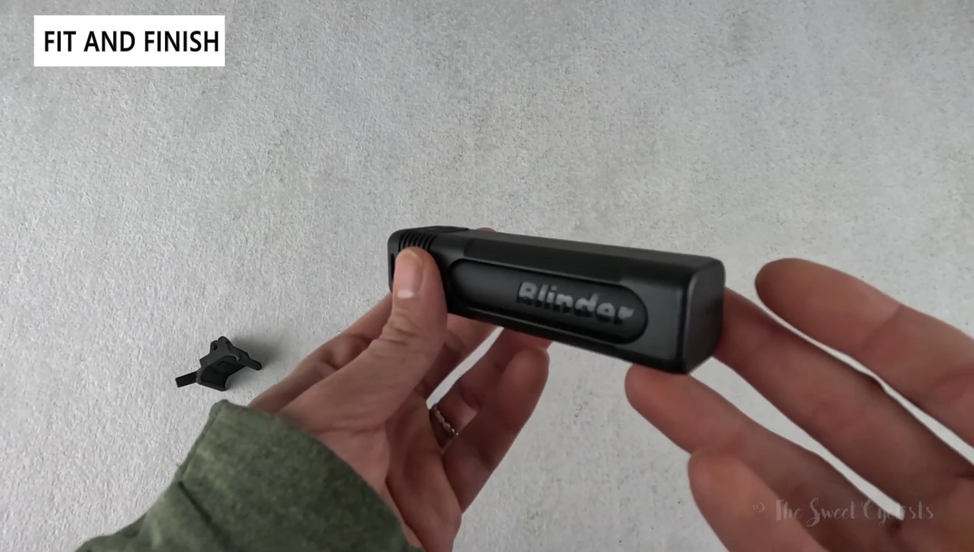 Close up of the Blinder 900 showing its sleek, modern design and square profile