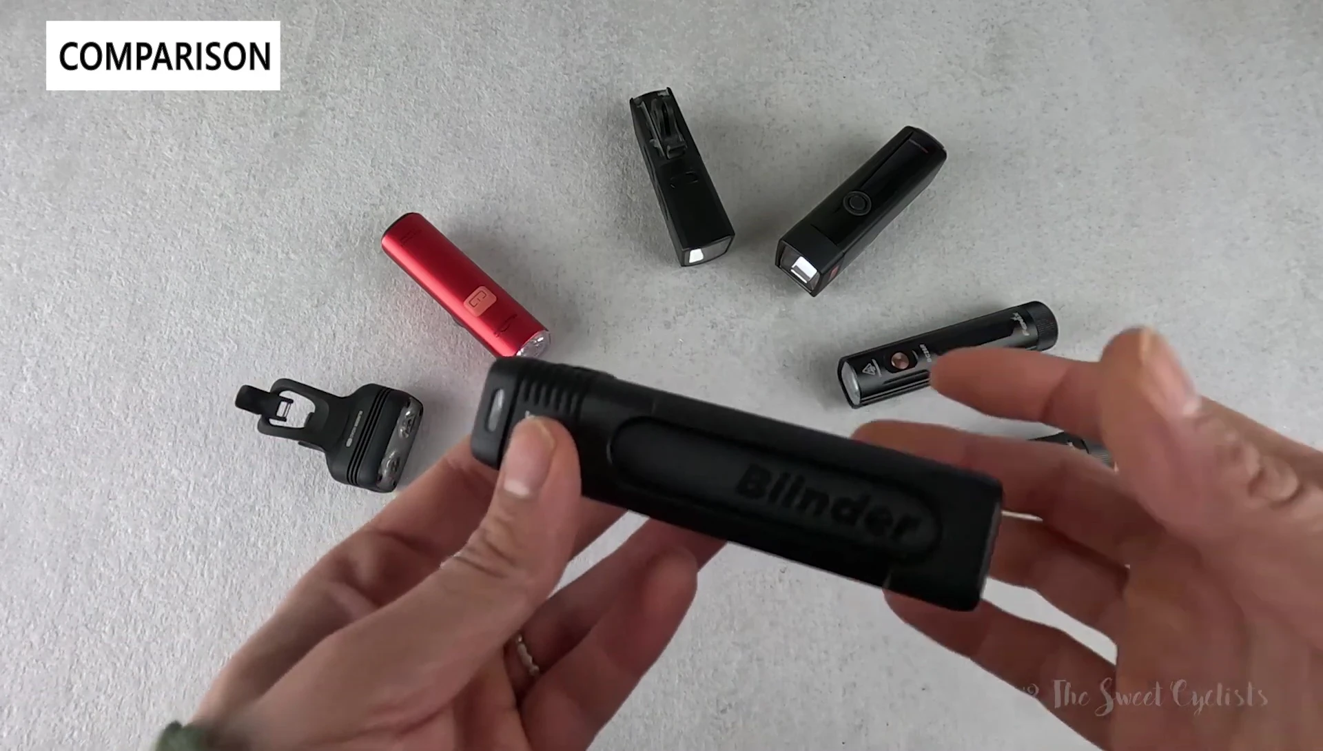 Comparison of the Blinder 900 with other bicycle lights.