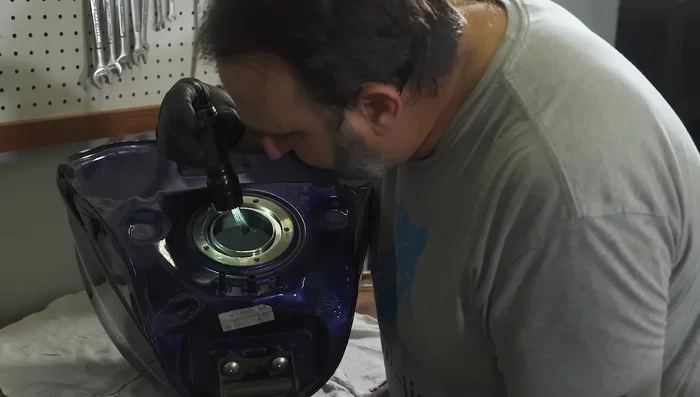 Inspect the fuel tank for rust and corrosion. If present, clean and reseal/coat the tank to prevent further deterioration.