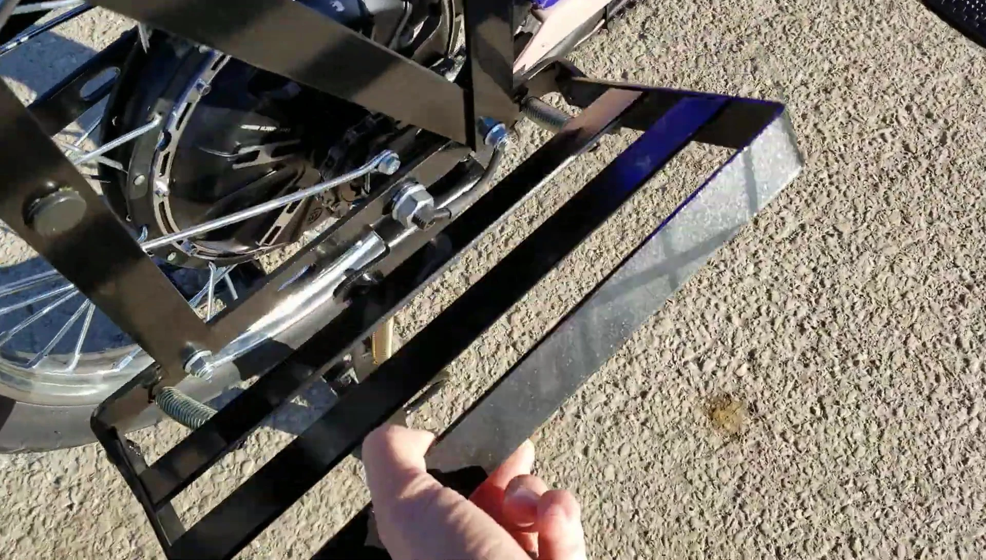 Demonstration of the scooter's foldable design.