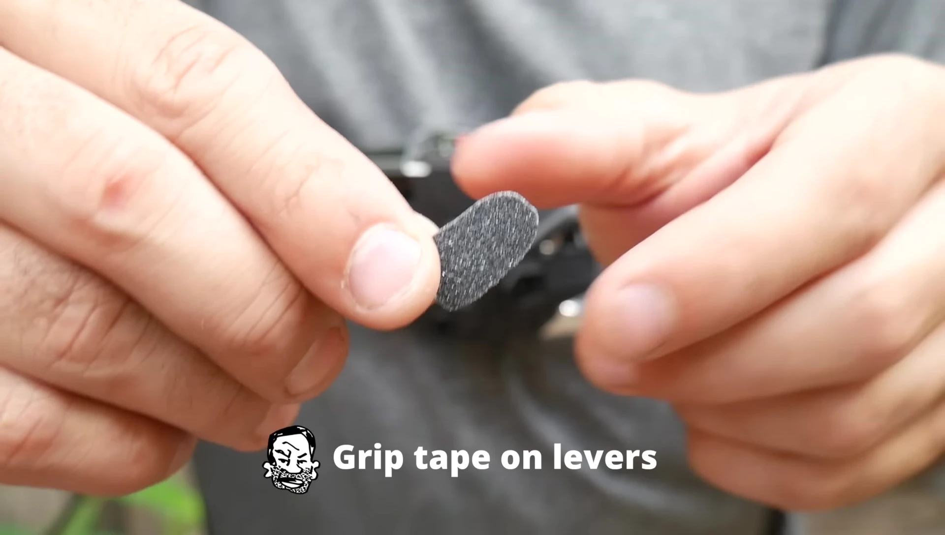 Skateboard grip tape applied to shift levers.