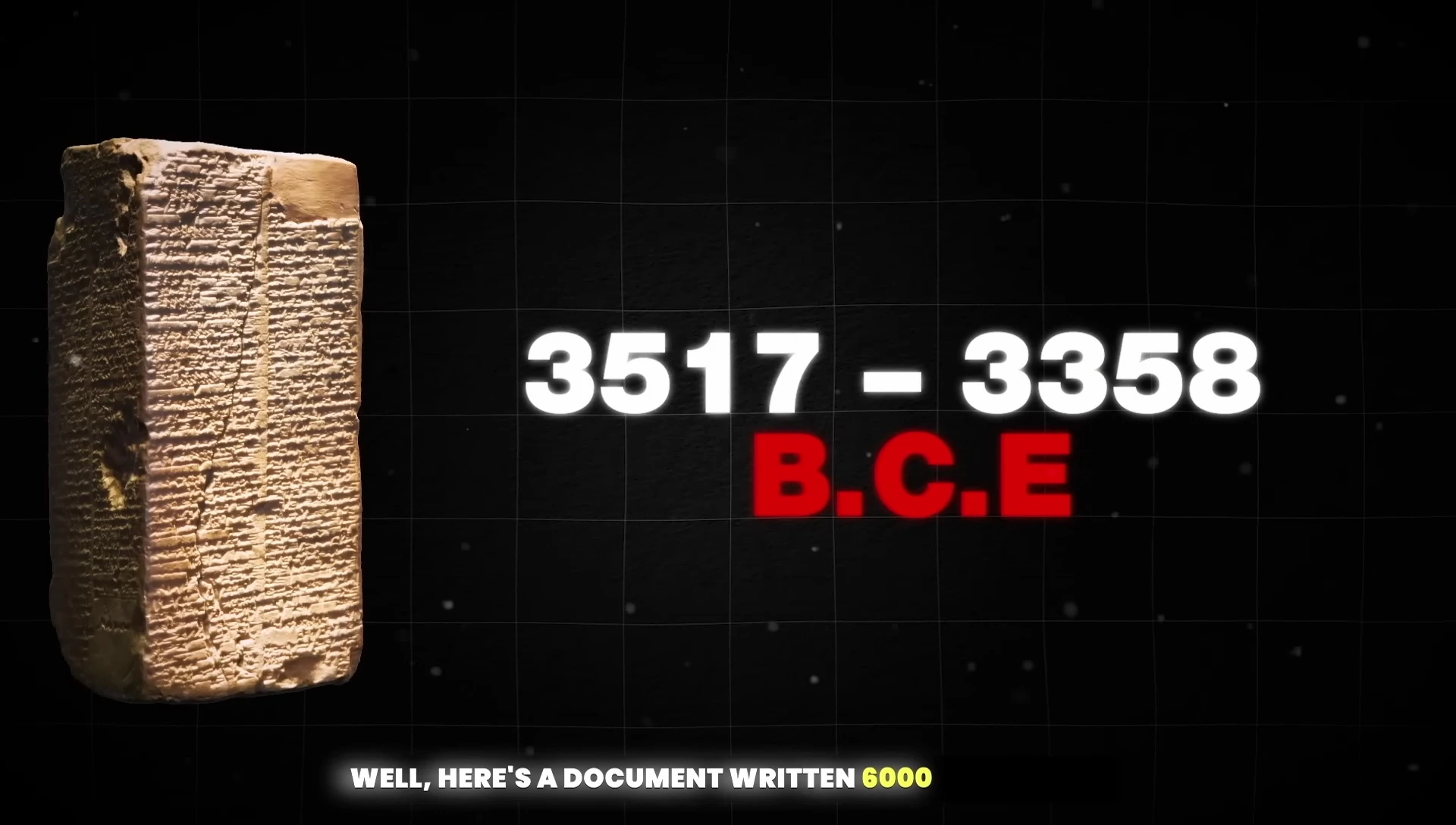 A section of the Sumerian Kings List showing the numerical sequence