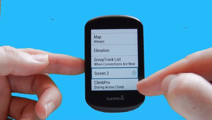 Arrange Screen Order: Use the up and down arrows to arrange the order in which your data screens appear during your ride.