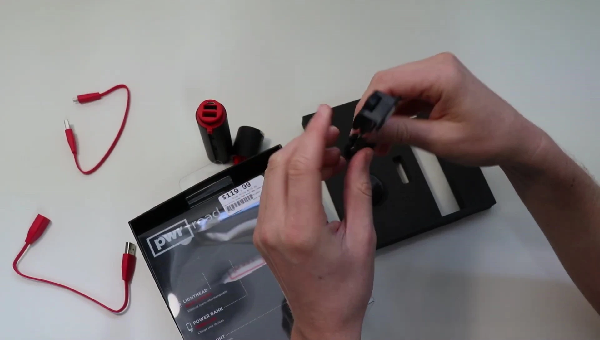 Various mounting accessories included in the box