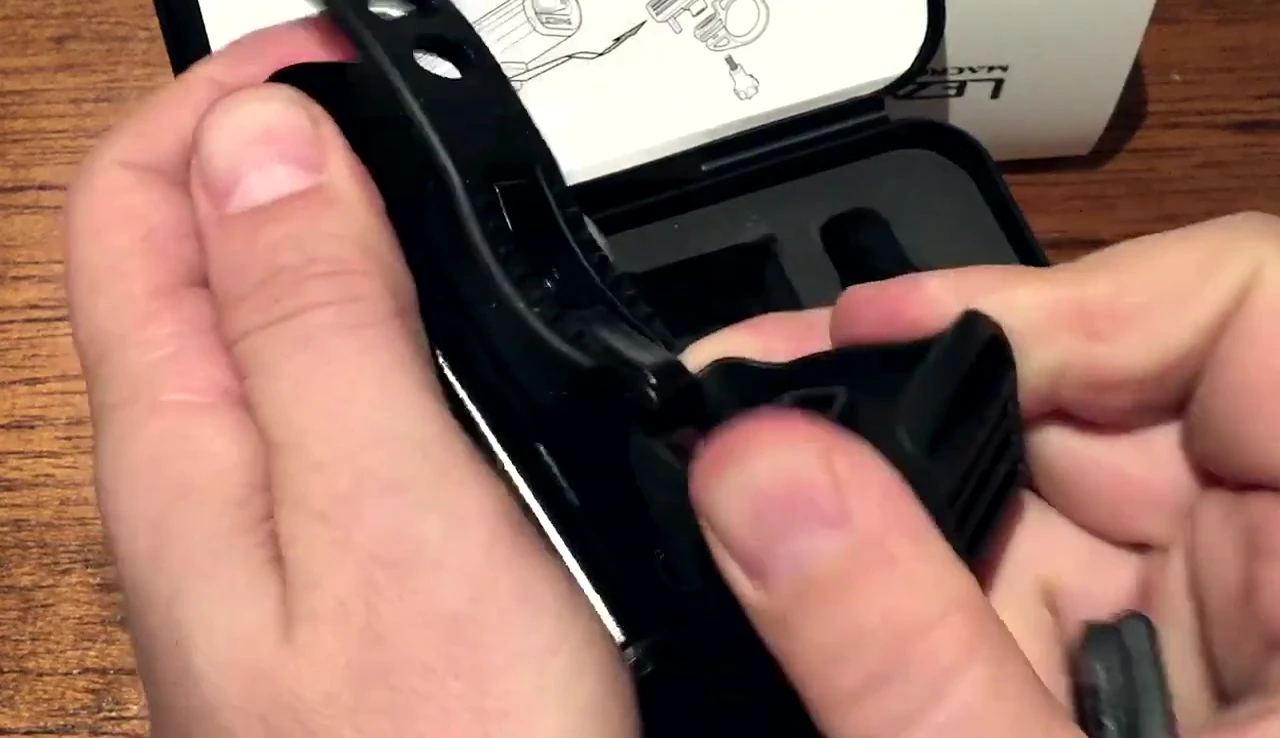 The handlebar mount being installed