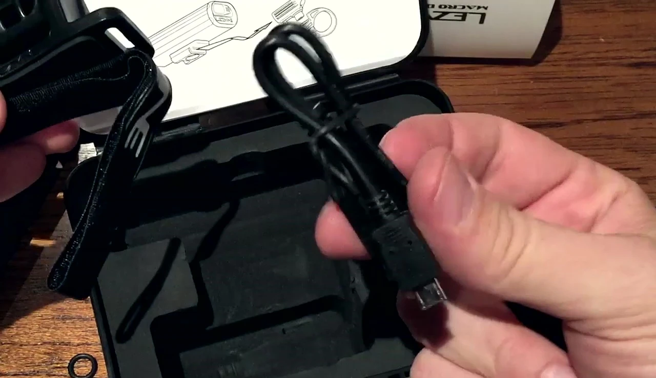 The USB-C charging port on the light
