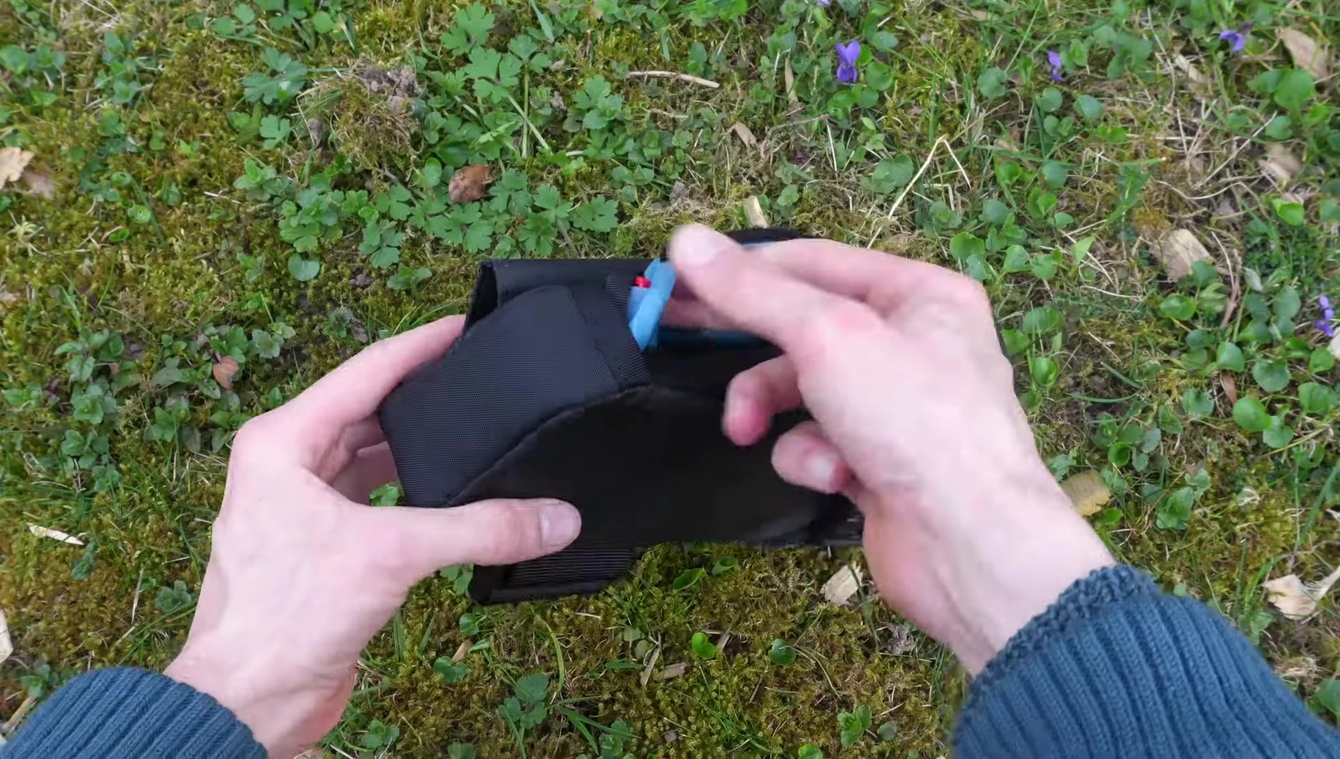 Demonstrating the removal of the liner.