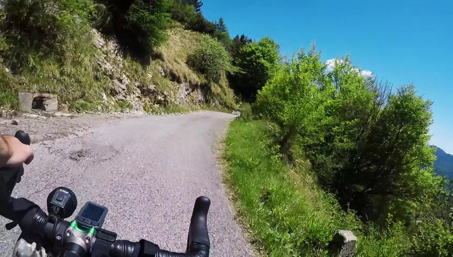 Smartphone used for navigation during a cycling ride.