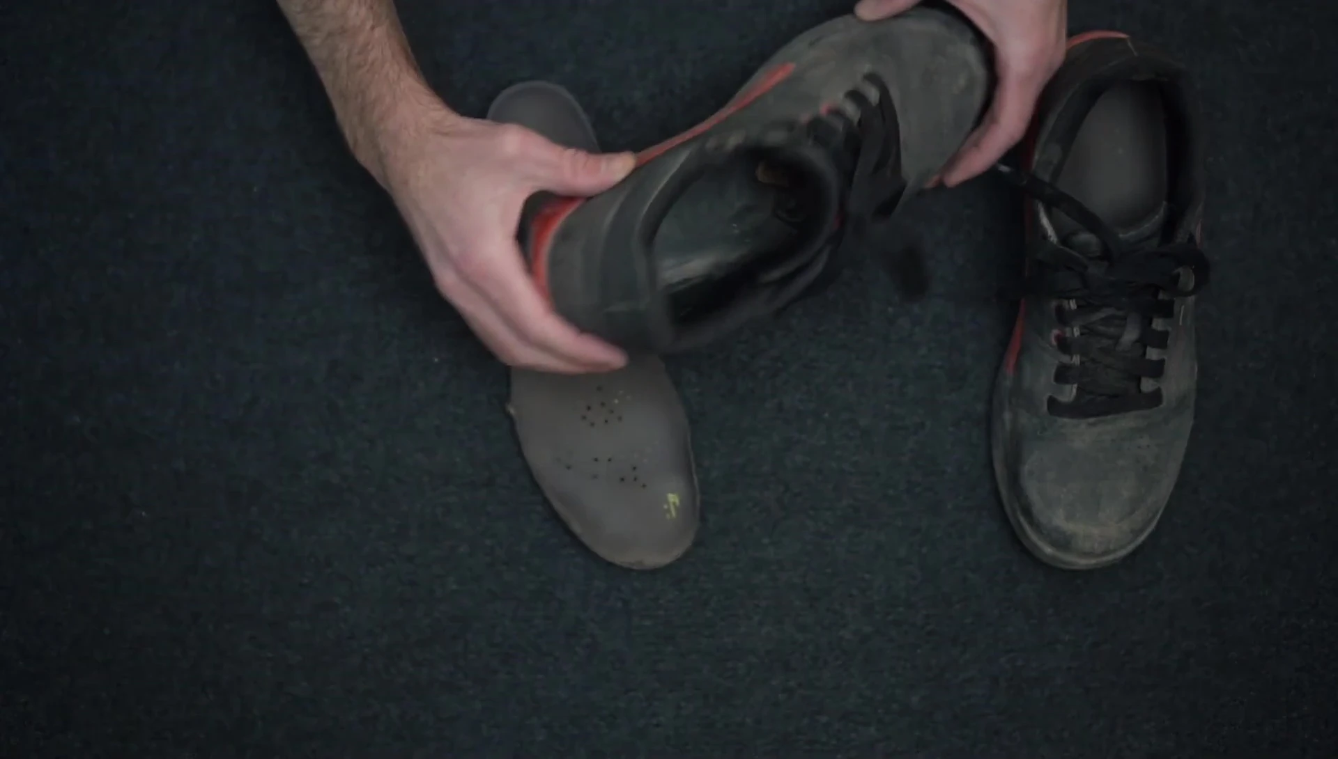 Overall shot of the shoes showcasing their condition after three years of use.