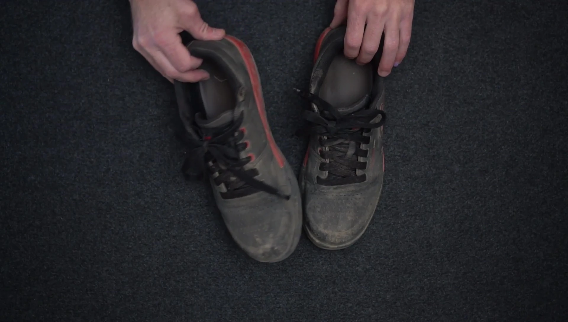 Image showing the wear and tear on the inside of the shoe near the crank.