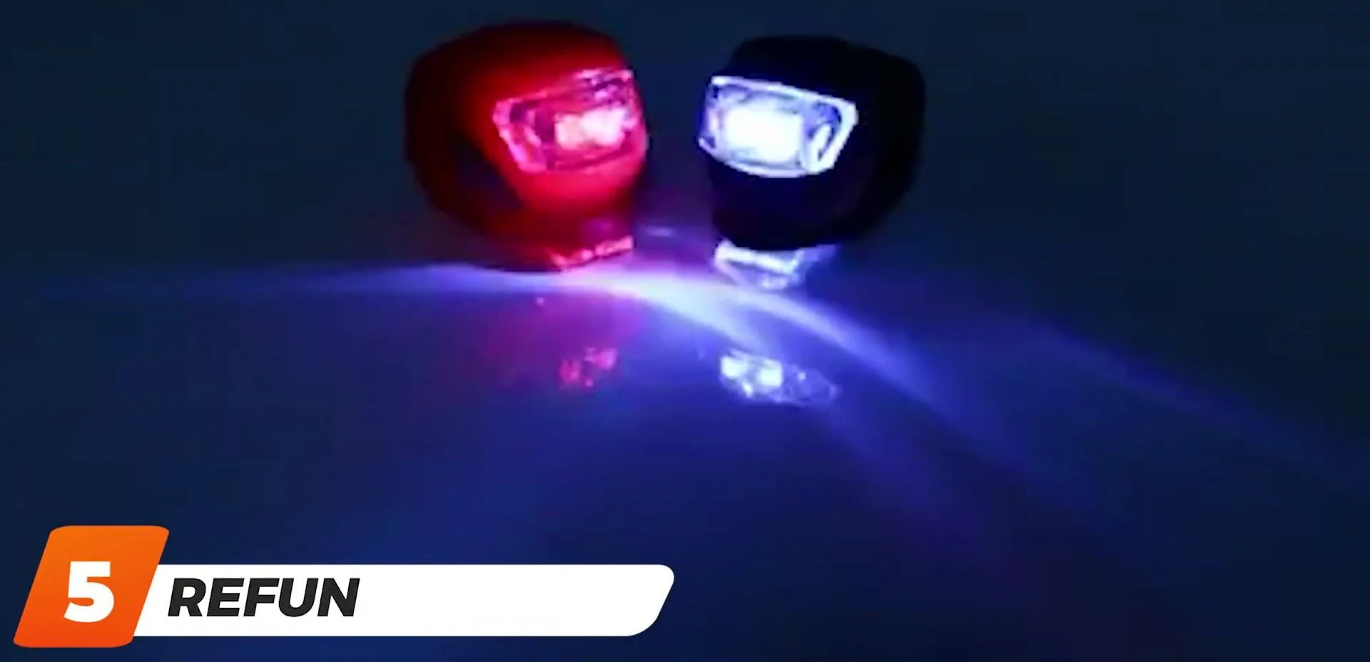 The Refun bicycle light set shown