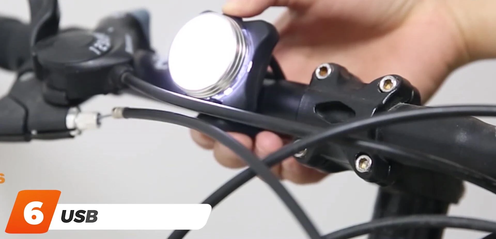The USB Rechargeable Bike Light Set displayed