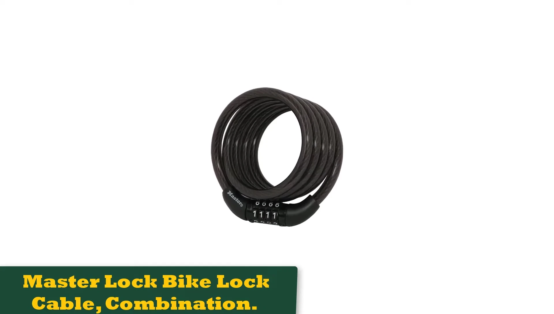 Master Lock lock being wrapped around a bike frame