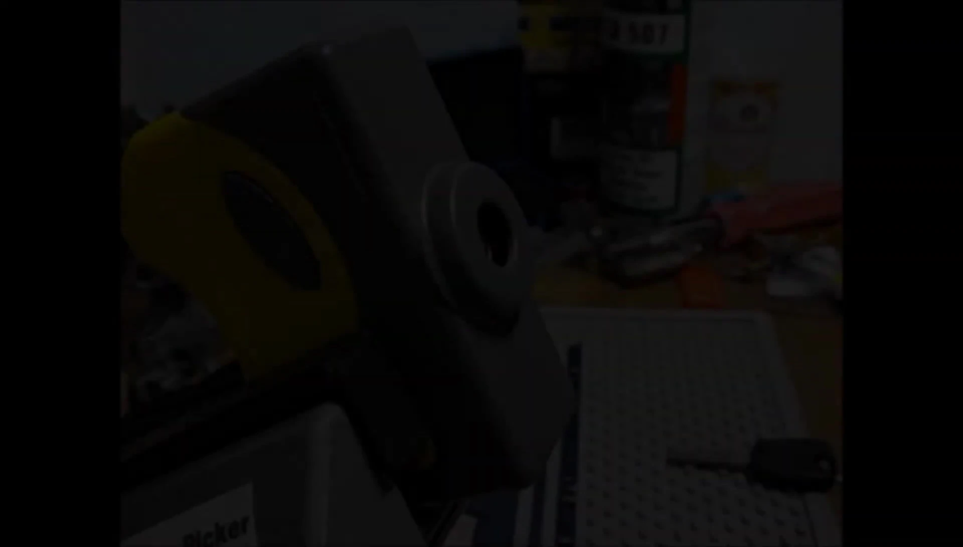 Lock picking setup with tension wrench and pick