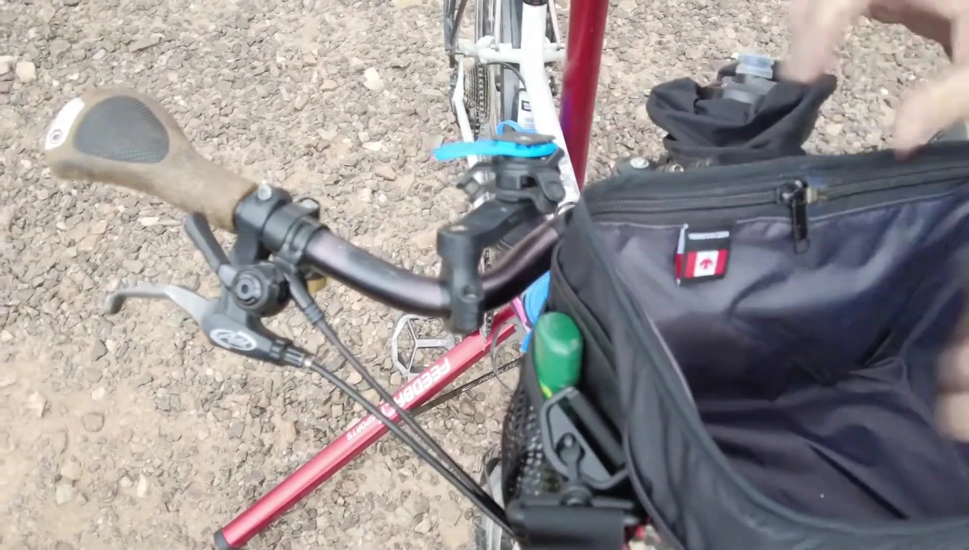Unzipping the liner to access mounting bolts