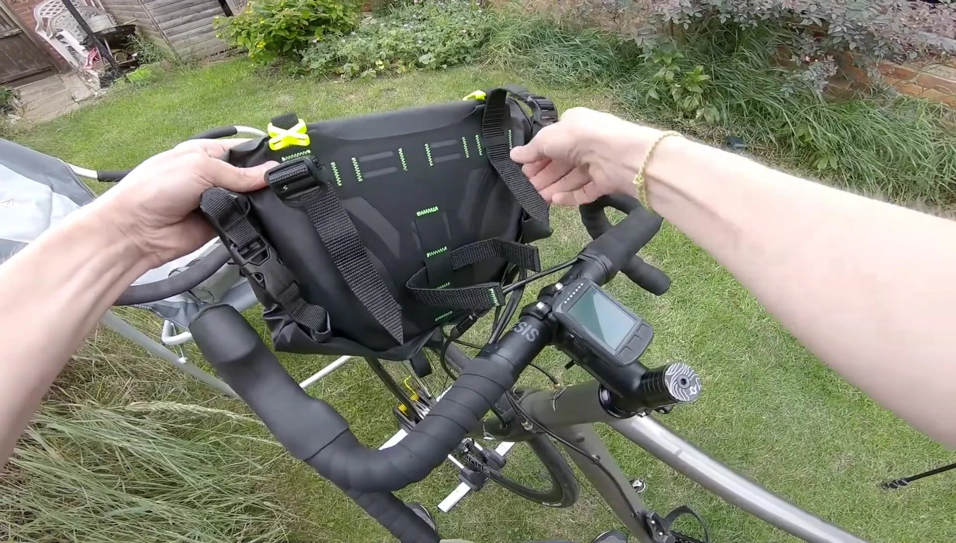 A view of the removable straps and their attachment points.