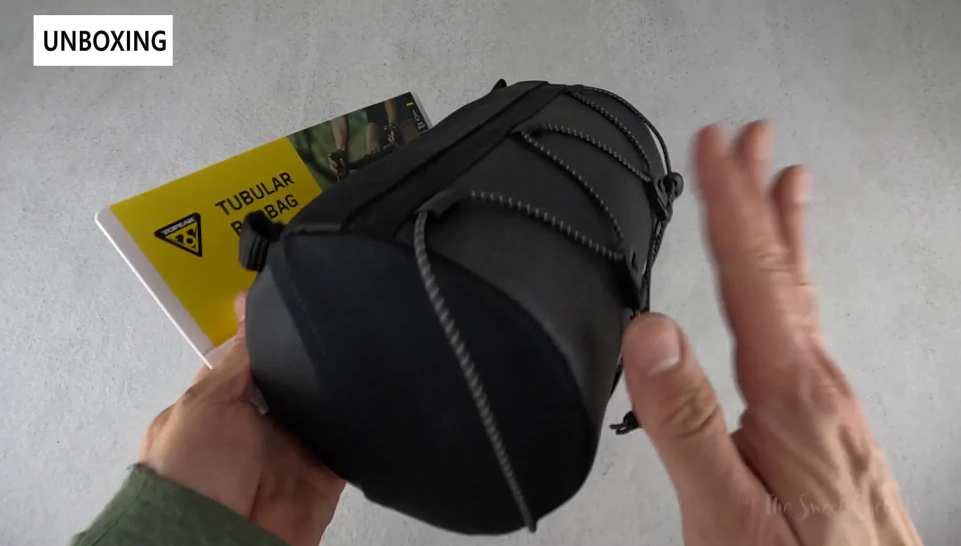 Close-up of the Topeak Tubular Bar Bag in its packaging.