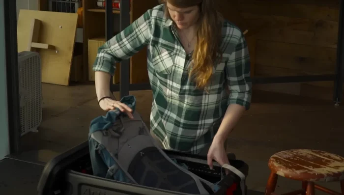 Wipe out the interior with a sponge. Use soap only if needed for spills.