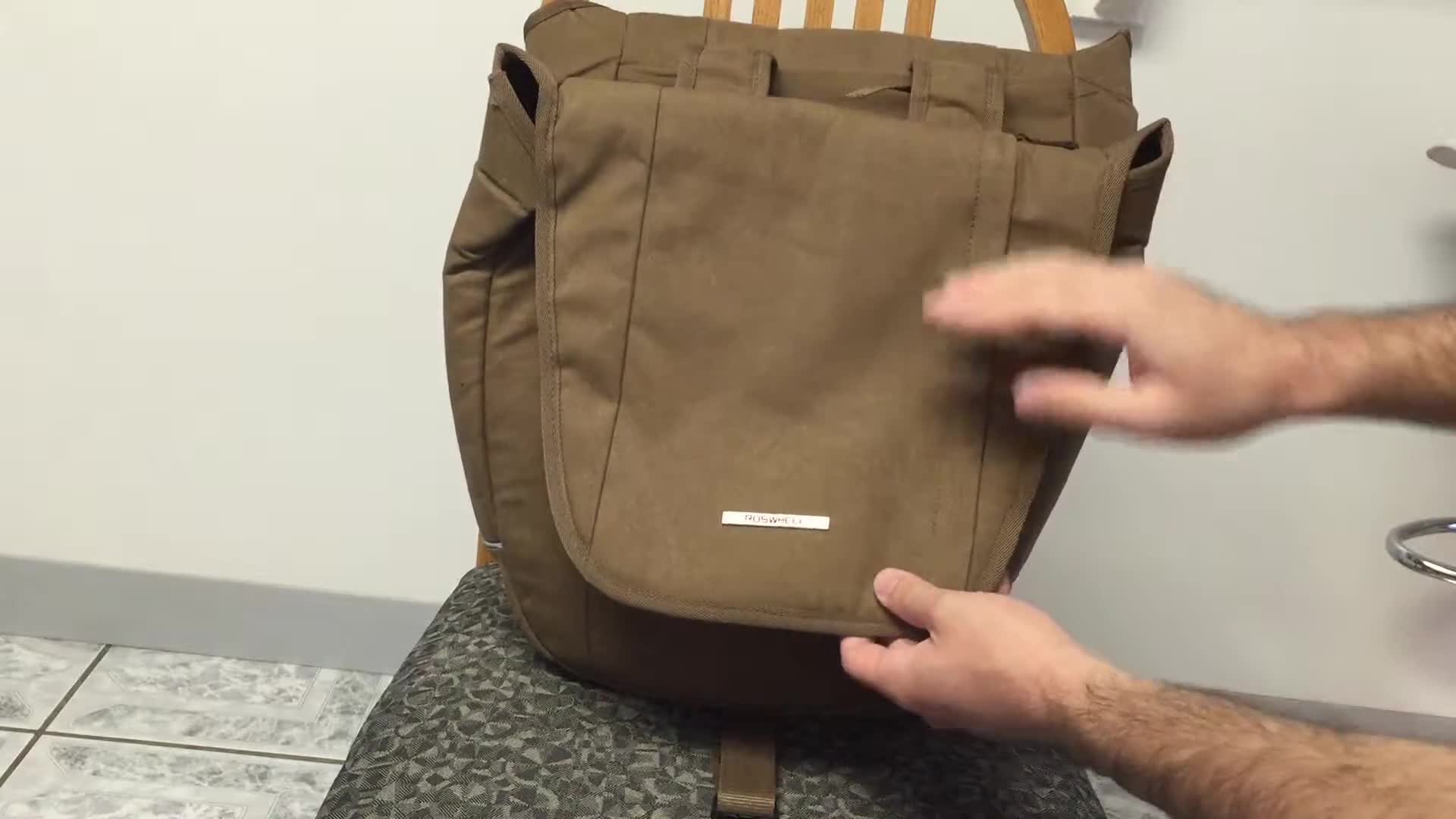 Initial shot of the pannier bags being taken out of packaging
