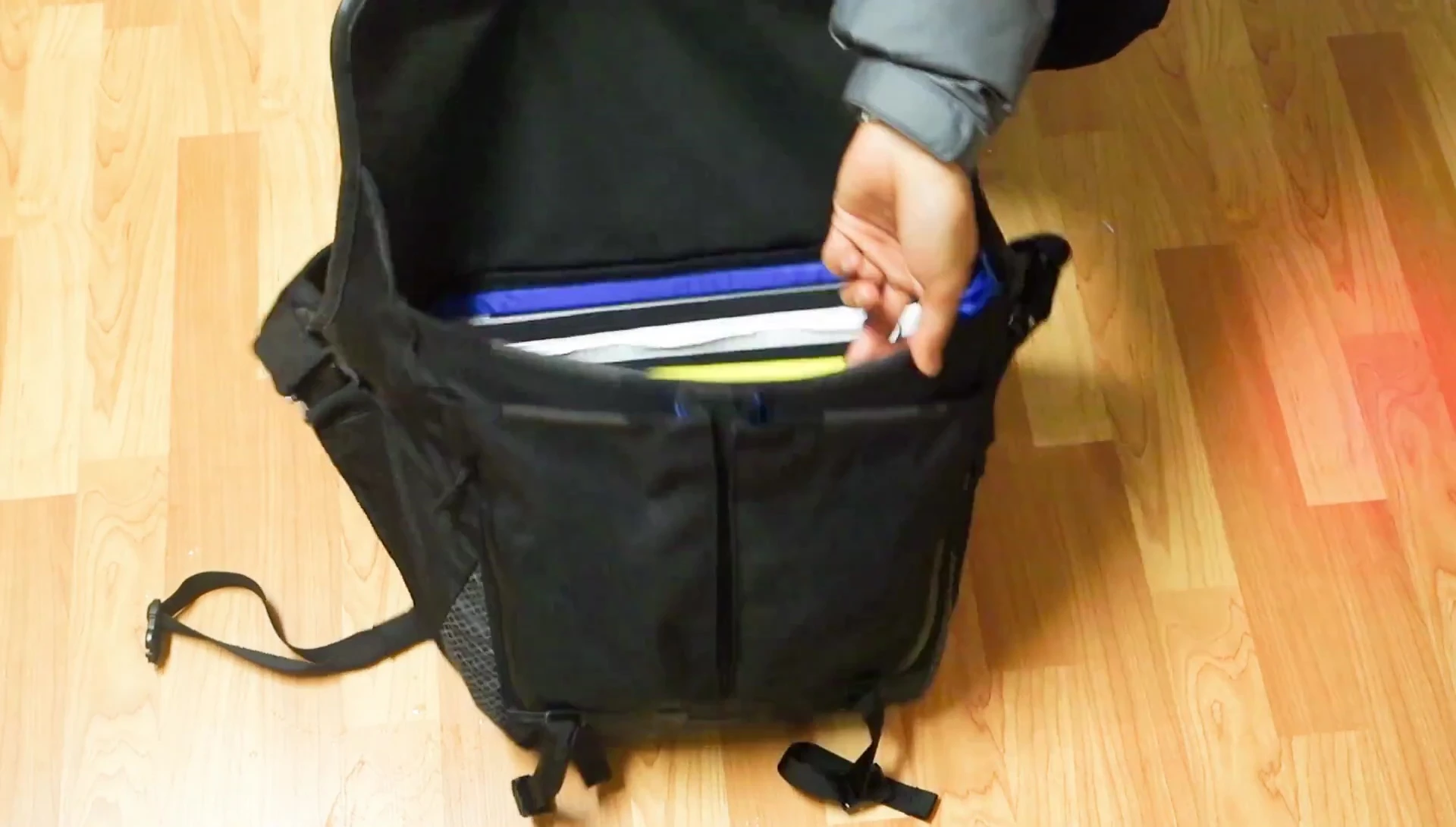 Close-up showcasing the interior of the dry bag