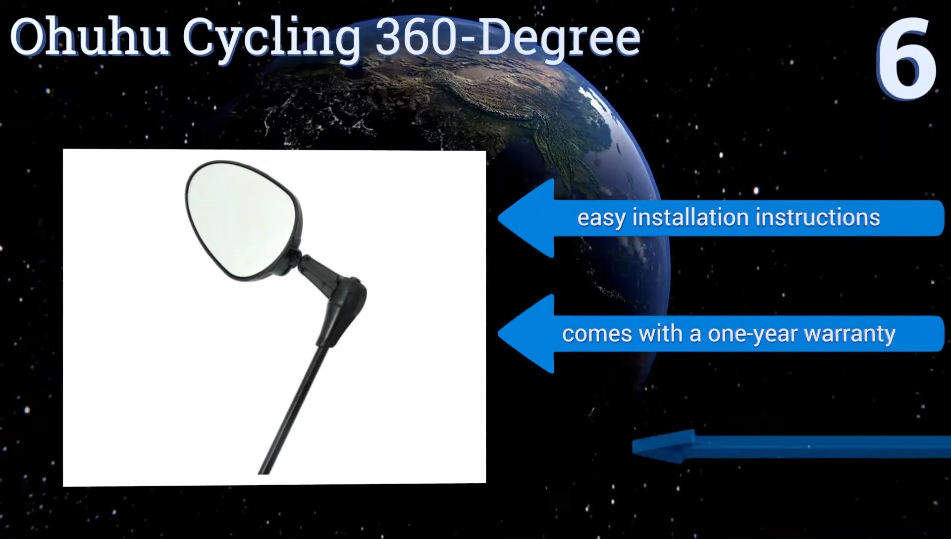 Close-up of the Cycling 360 Degree mirror highlighting its less-than-crystal-clear quality