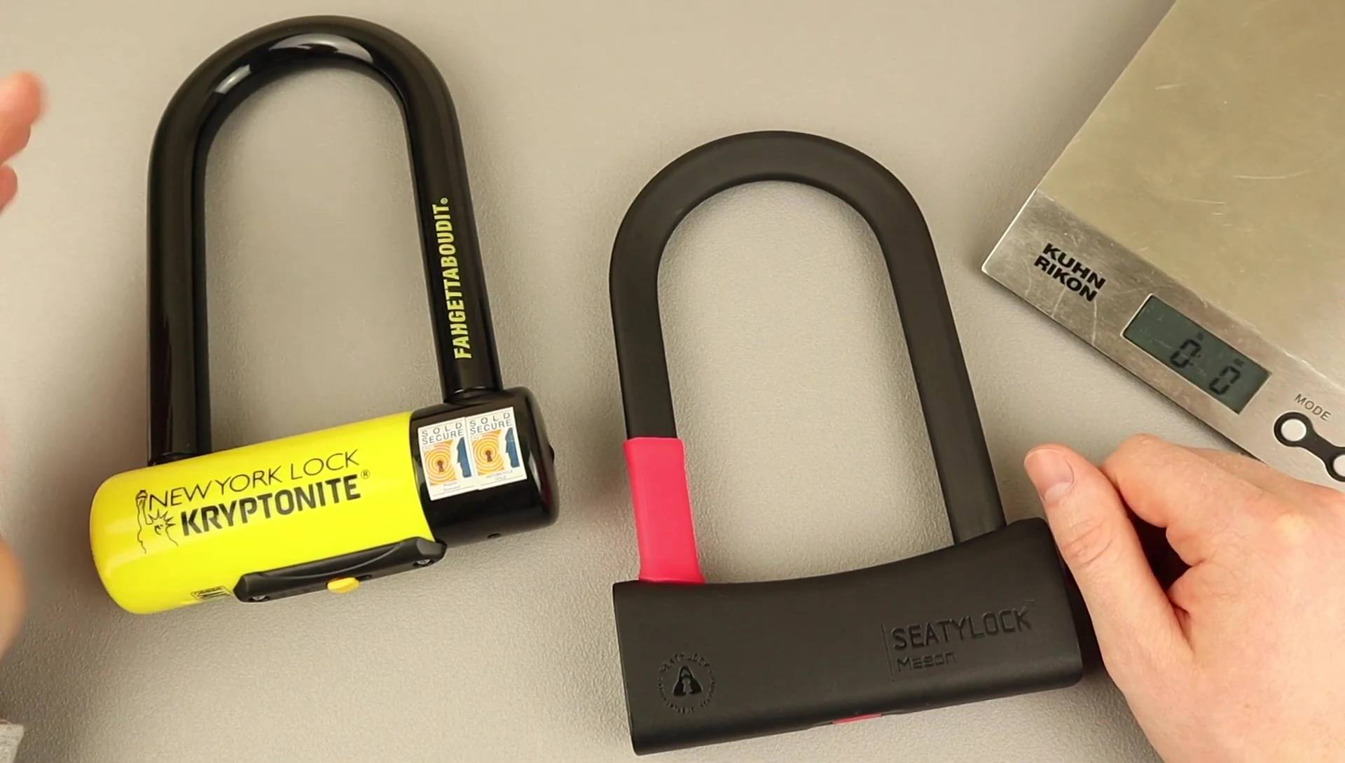Weight comparison of both locks
