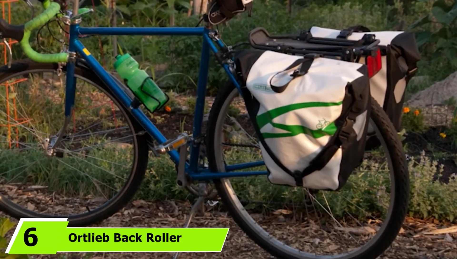 The Ortlieb Back-Roller Classic City Pannier shown mounted on a bike