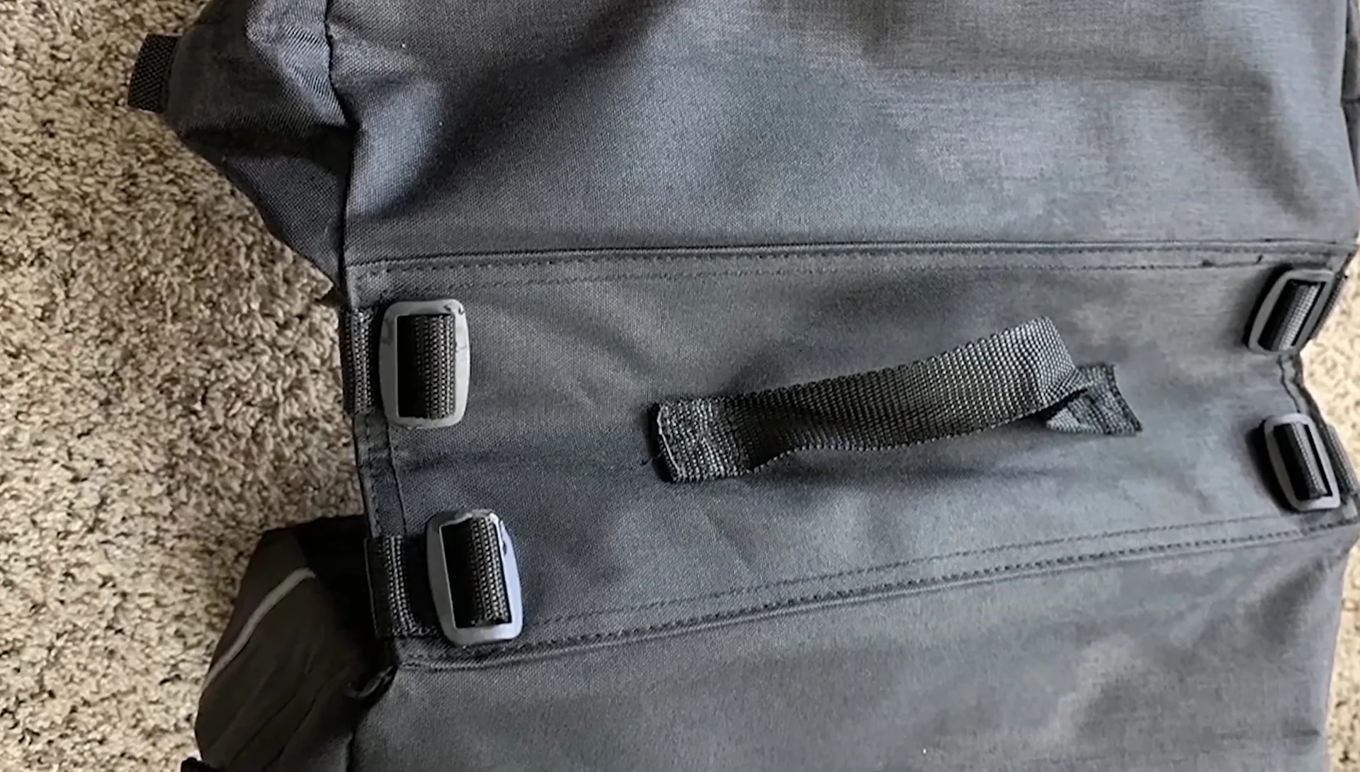 Close-up showcasing the reflective tape on the BV Bike Panniers