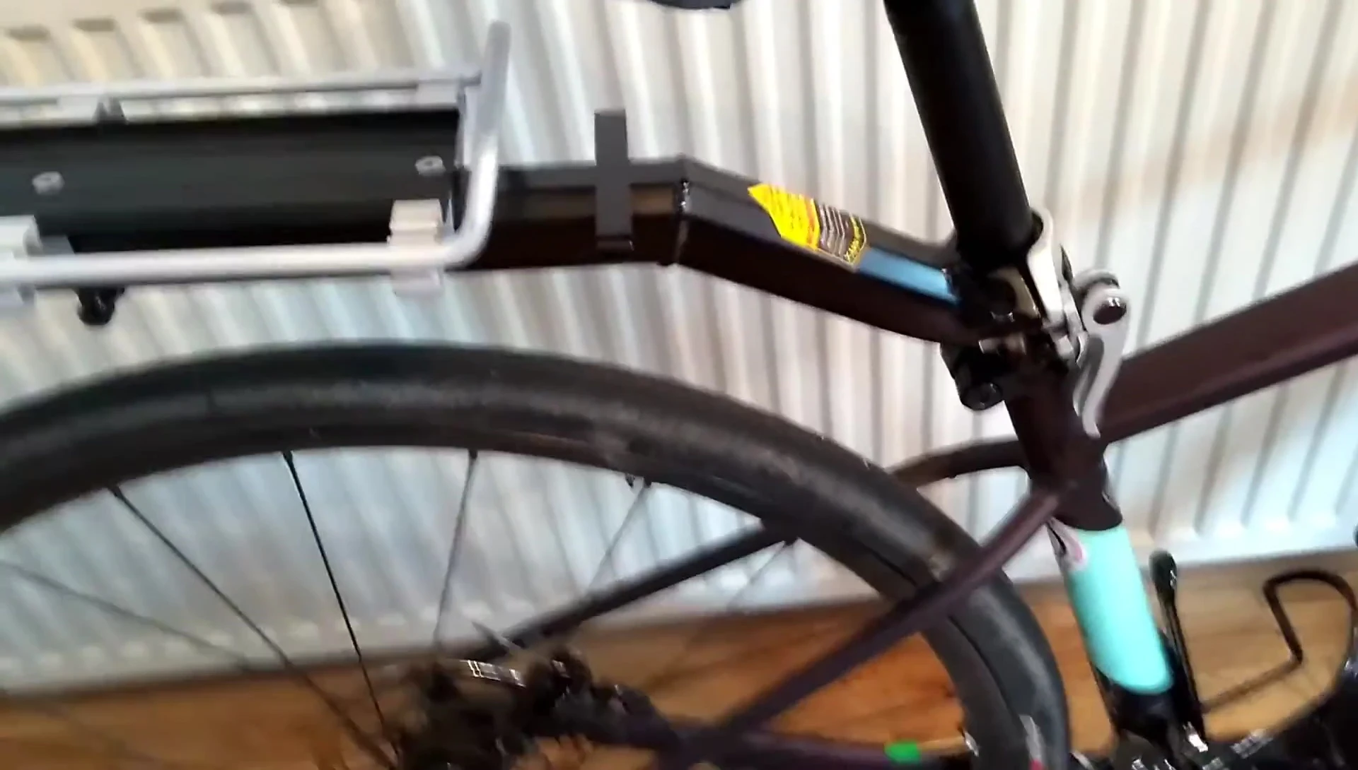Detail showing the quick-release mechanism and reflector.