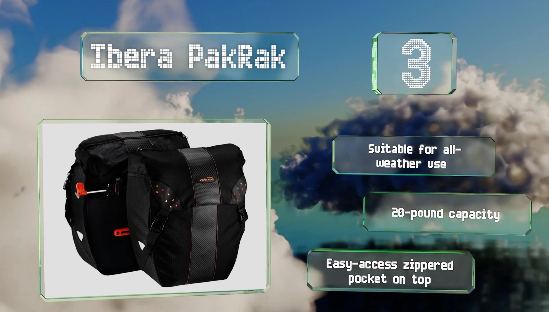 IB Rap Crack Panniers showing the top zippered pocket