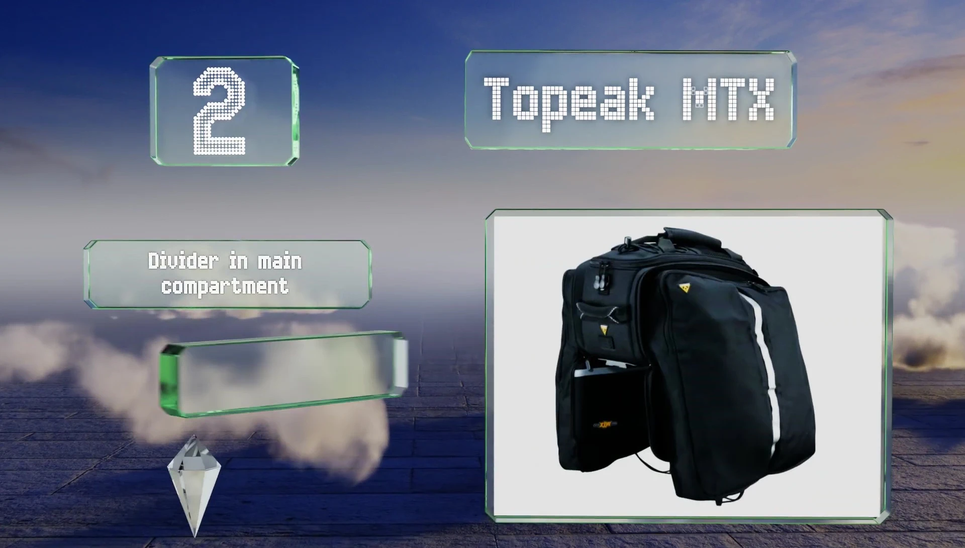 Topeak MTX Panniers showing the main compartment divider