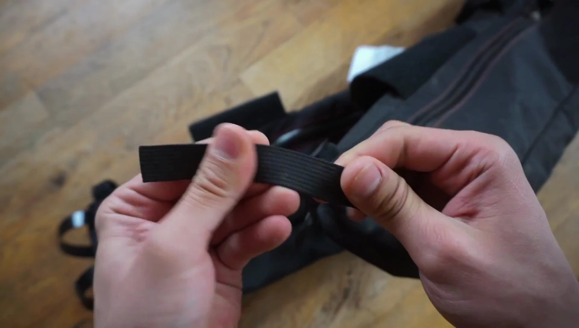 Comparison shot showing the older style webbing straps