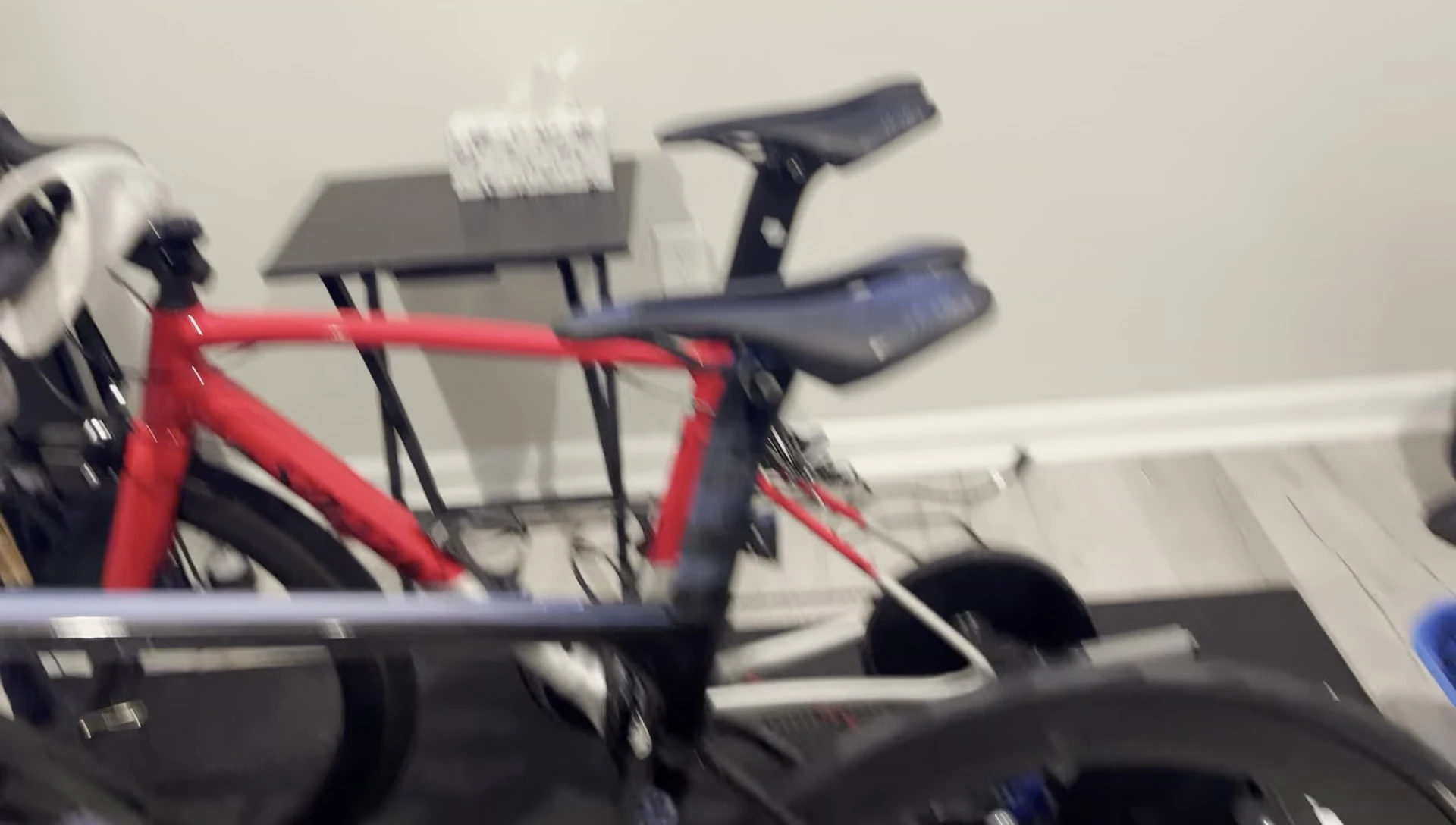 The cyclist expressing his satisfaction with the saddle.