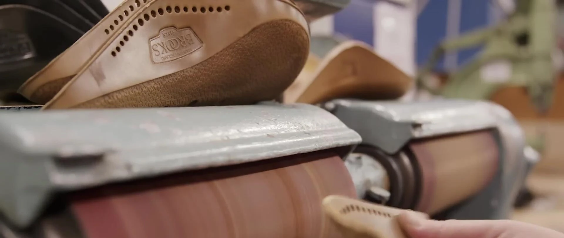 Detail shot showcasing the leather texture and quality of a Brooks Age line saddle.