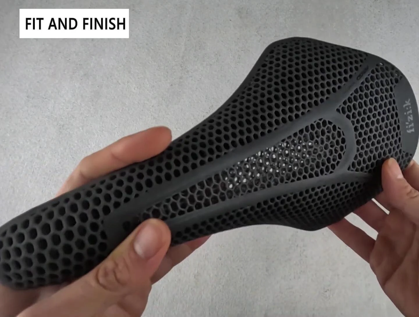 Close-up of the honeycomb 3D-printed design