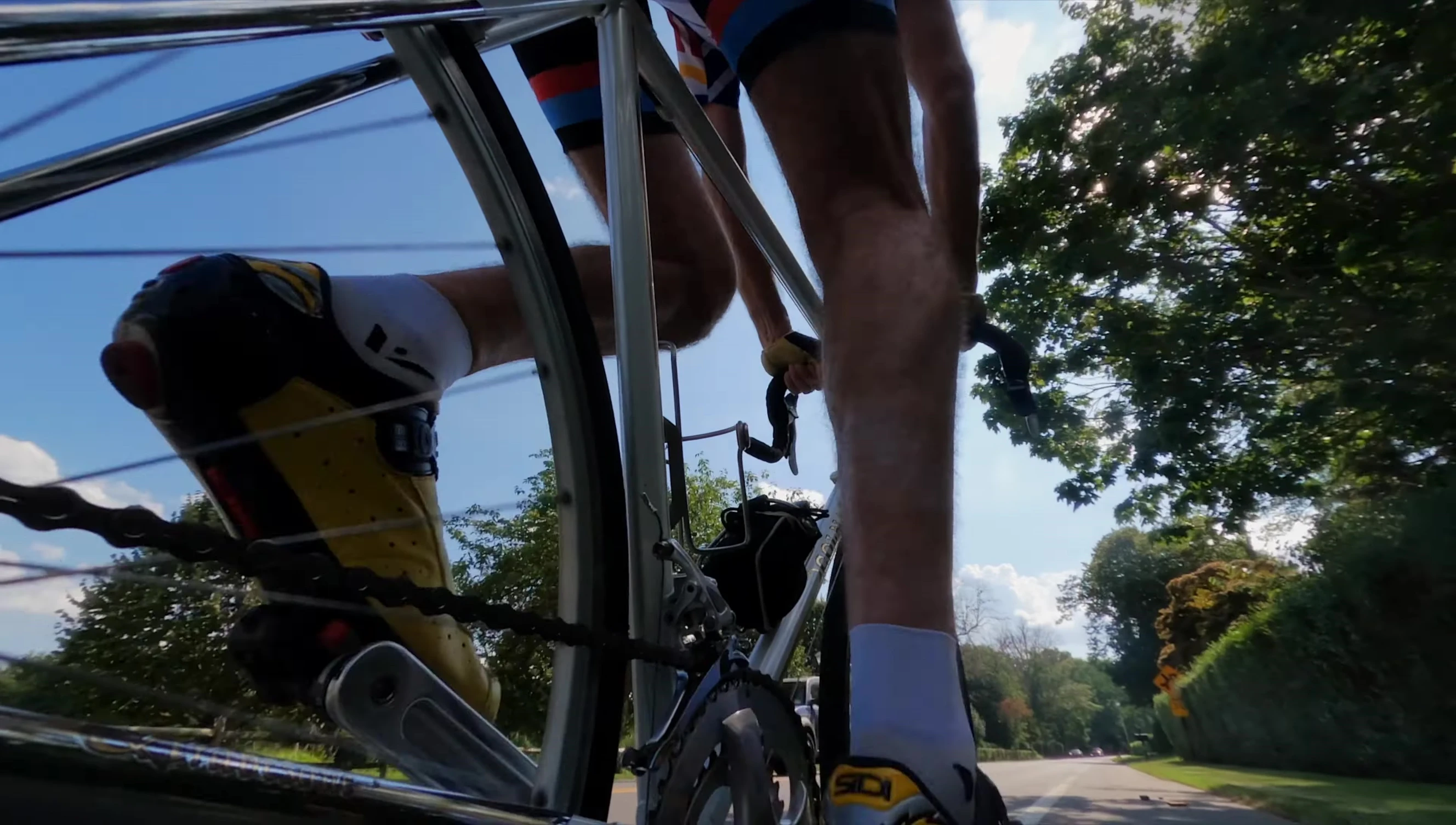 The rider on the bike with the new saddle