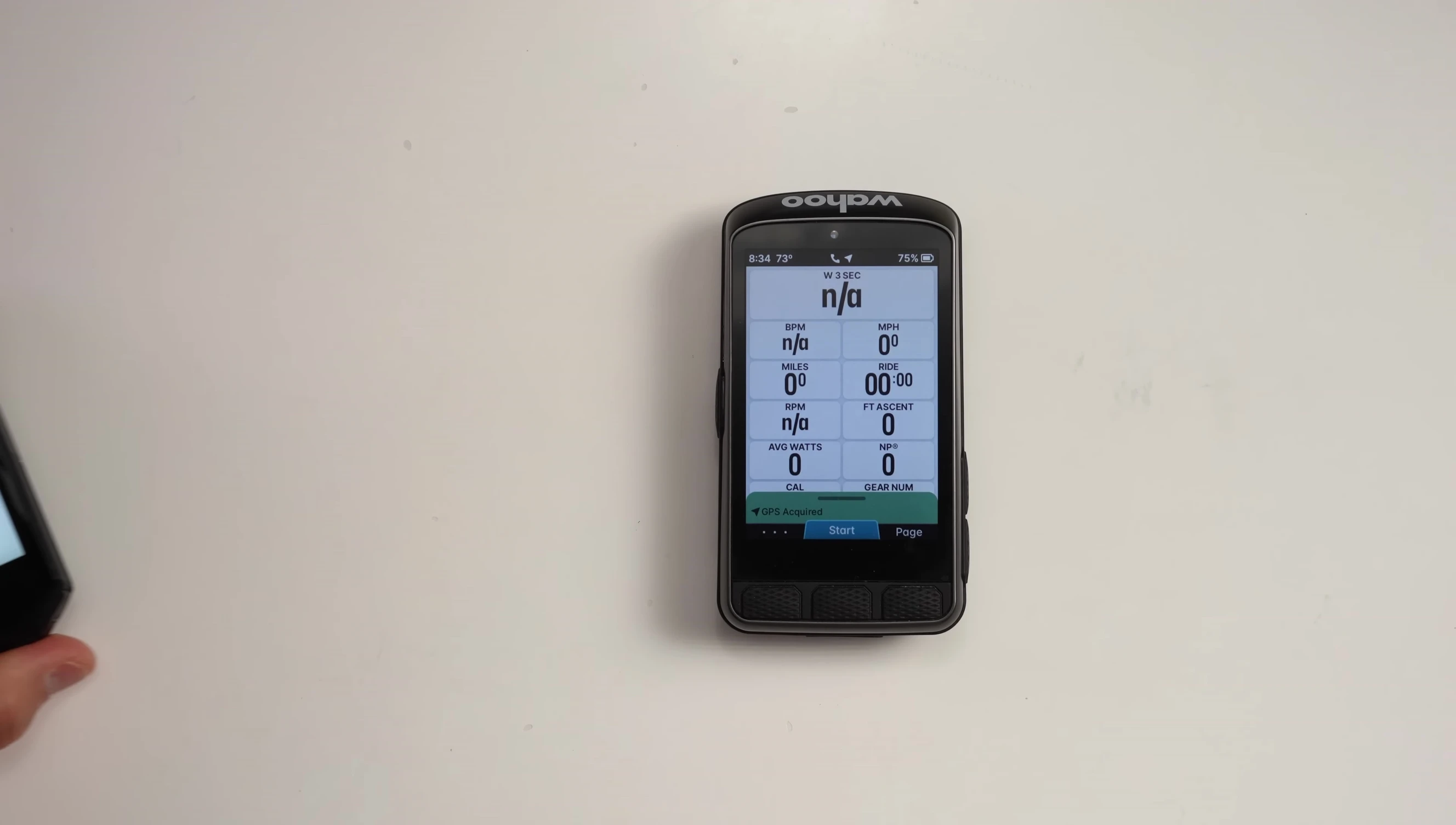 Close-up of the Wahoo ELEMNT ACE 3 display