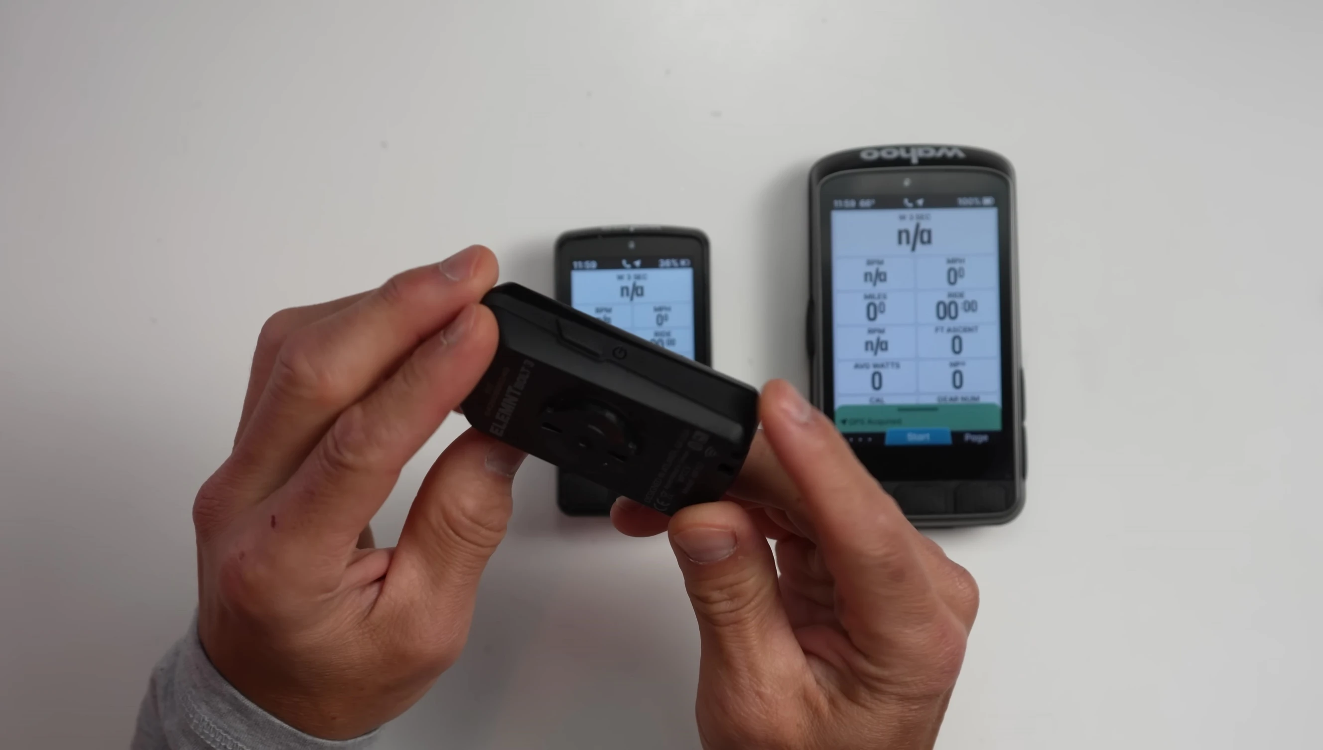 Size comparison of the three Wahoo ELEMNT devices side by side