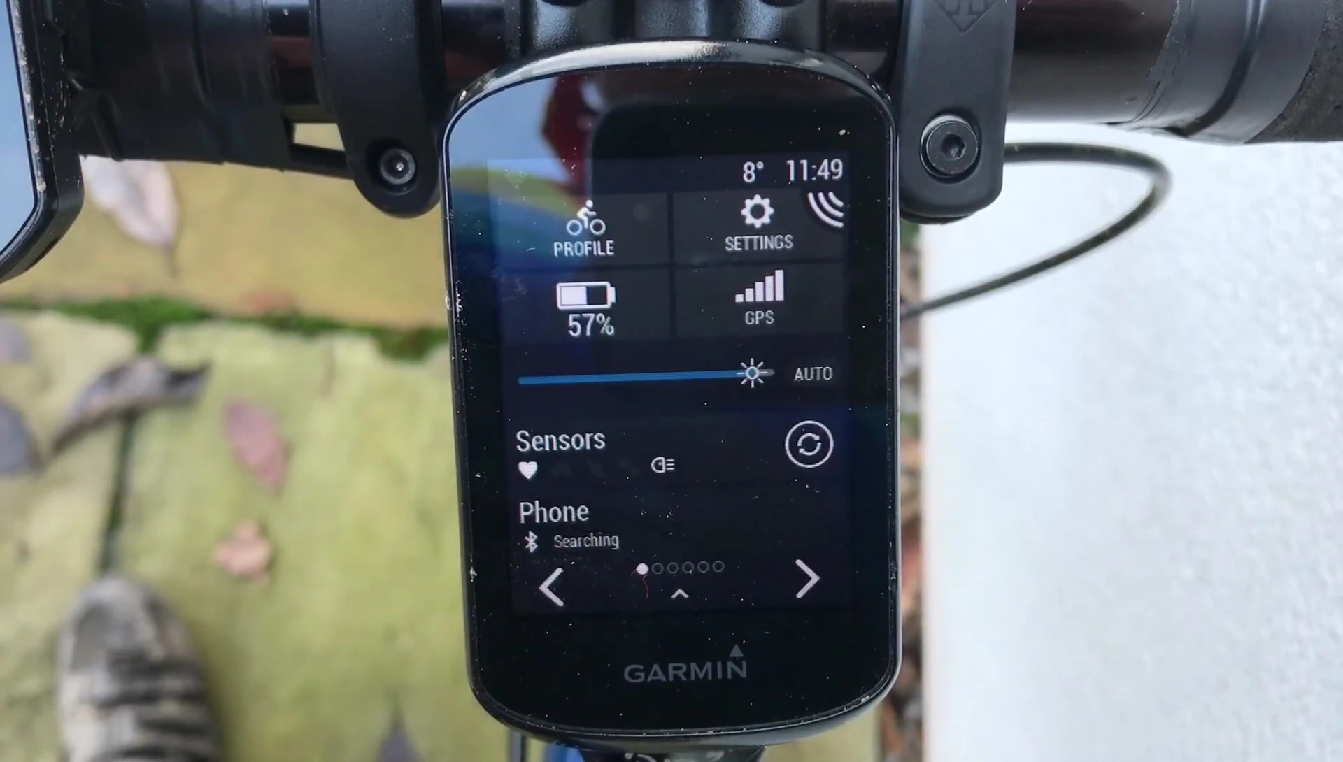 Edge 830 quick access menu