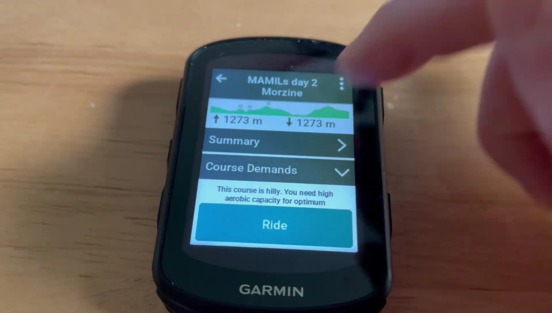 Edge 840 showing advanced training metrics