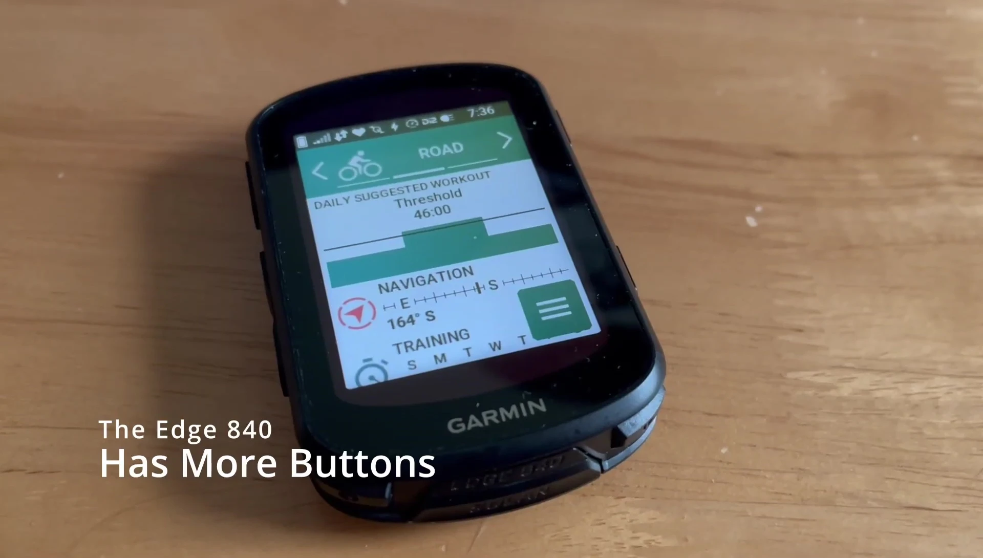 Edge 840 highlighting the extra buttons