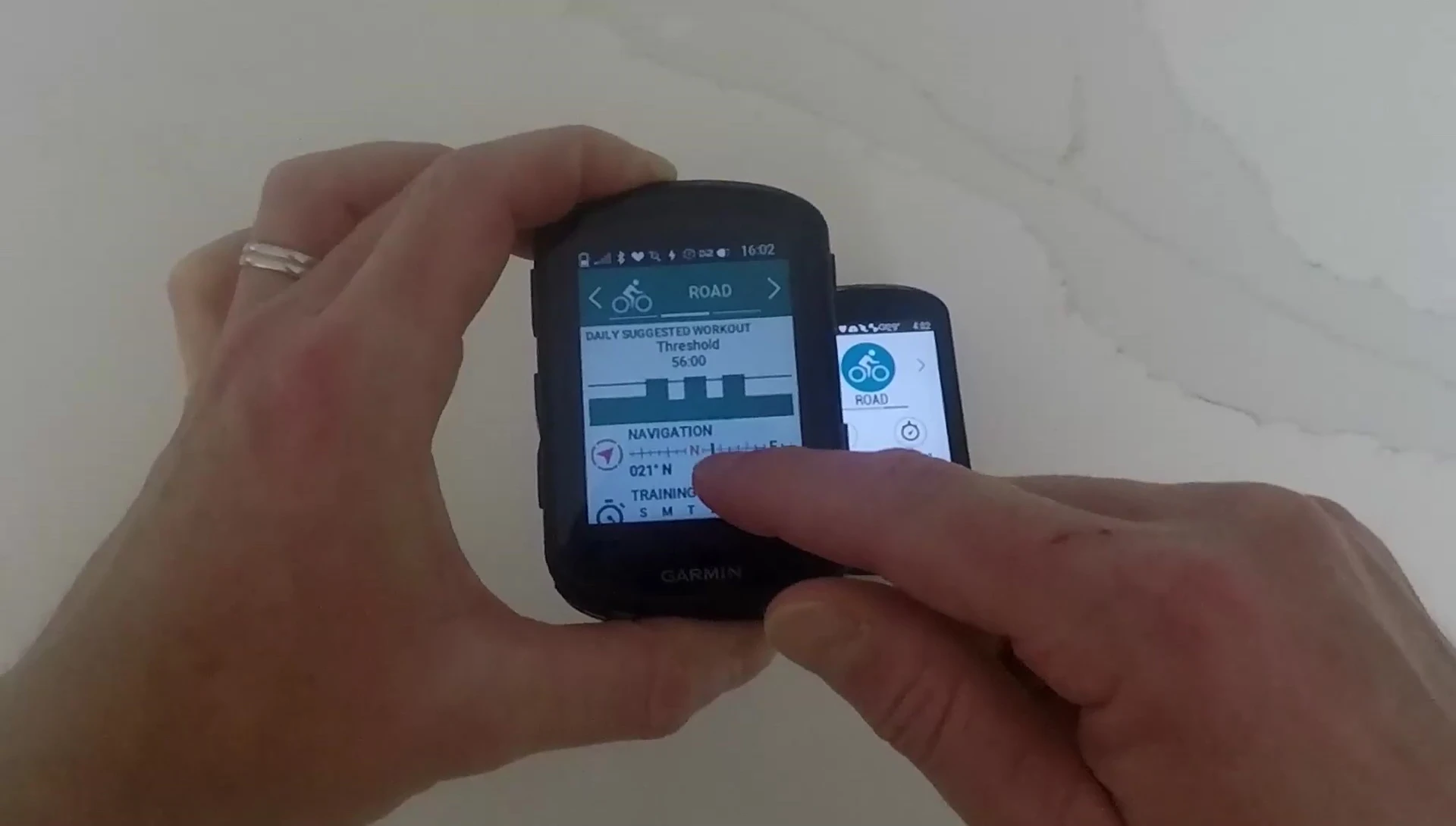 Edge 840 home screen showing dynamic widgets